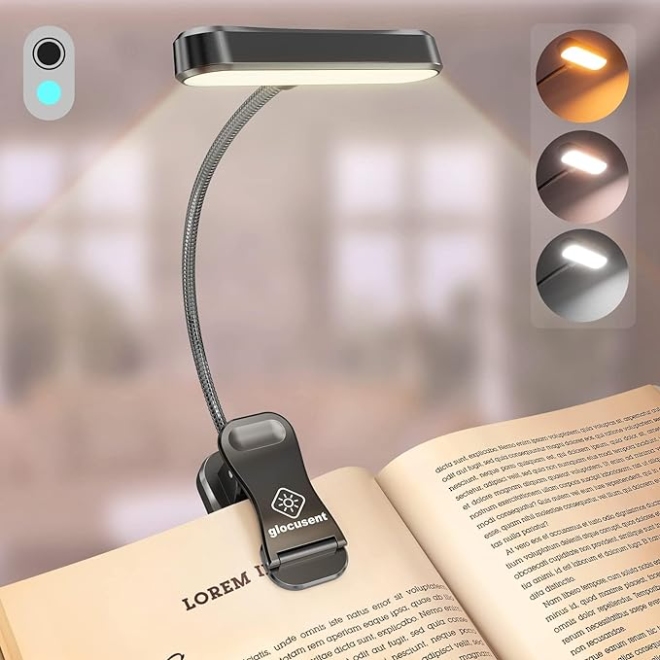 Glocusent Horizontal ET-Head Book Light for Reading